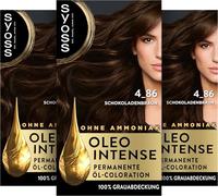 Syoss Oleo Intense Lot de 3 colorations capillaires 4-86 Marron chocolat (3 x 115 ml)