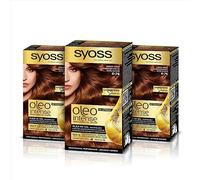 Syoss Oleo Lot de 3 colorations intenses pour cheveux, 100 % huiles pures, 0 % d'ammonia 6-76, cuivre chaud