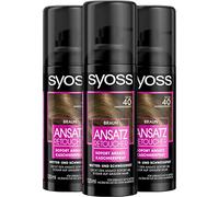 Syoss Spray réparateur racines marron niveau 1 (3 x 120 ml), spray de racines couvre les racines plus claires et grises renouvelables, la couleur des racines dure jusqu'au prochain lavage des cheveux