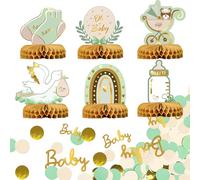 Syoulin Baby shower decoration, Centres de table en nid d'abeille | Décoration de table pour baptême et communion fille | Décoration pour révélation de genre