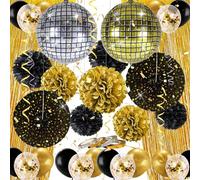 Syoulin décoration anniversaire,Décoration de réveillon du Nouvel An, remise de diplôme, 35 Décorations pour la fête Black Gold