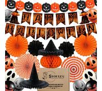 Syoulin Kit de Décoration Halloween | Guirlande, Ballon, Bannière et Suspensions | Pour Intérieur et Extérieur | Pour Fête d'Enfants et d'Adultes