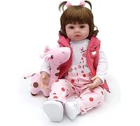 SYP Poupée Reborn pour fille - 60 cm - En silicone souple - Avec bouche ouverte - Réaliste - Pour enfants à partir de 3 ans - Cadeaux de Noël