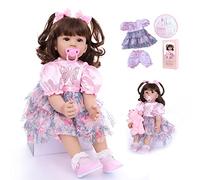 SYP Poupées Reborn Girl 60 cm en silicone souple et vinyl réaliste, jouets pour filles, poupées d'anniversaire