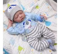 SYP Poupée Reborn Réaliste 20 Pouces 50cm Bebe Reborn Garcon Poupée en Silicone Souple Nouveau-né Poupée Reborn avec Accessoires Poupee Reborn Garcon Jouets pour Enfants