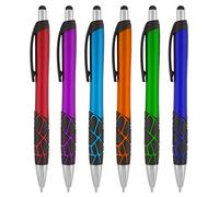 SyPen Stylet 2 en 1 écran tactile capacitif avec stylo à bille pour votre iPad, iPhone, Samsung Galaxy et tous les appareils intelligents Couleurs assorties 6 Pack coloris assortis