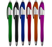 SyPen Stylet multifonction 3-1 stylo à bille à encre noire, stylet capacitif pour appareils à écran tactile, lampe de poche LED, lampe de poche médicale, pour la maison, le travail, les médecins, et les infirmières 6 Pack