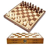 Syrace Jeu d'échecs en bois pliable fait main - 30 x 30 cm