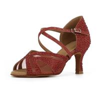 Syrads Chaussures de Danse Femmes Latine Salsa Tango Valse Bachata Moderne Chaussures Danse De Salon avec des Strass 1050