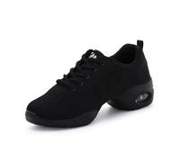Syrads Femmes Chaussures de Ballet Quatre Saisons Pull Coussin Respirant Doux Trouver Mode Loisirs Jazz Hip Hop Danse Moderne,Noir 38 EU