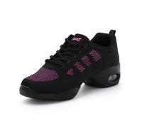 Syrads Femmes Chaussures de Ballet Quatre Saisons Pull Coussin Respirant Doux Trouver Mode Loisirs Jazz Hip Hop Danse Moderne,Rouge Rose 37 EU