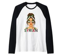 Syrian Girl New Syria Flag Syrian Girlfriend Wife Manche Raglan