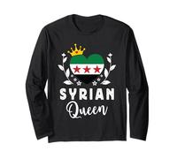 Syrian Queen Syria Flag Proud Syrian Woman Manche Longue