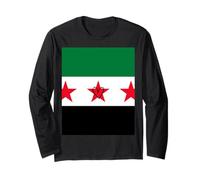 Syrie Nouveau Drapeau Syrien Cœur Fière Démocratie Fête Nationale Manche Longue