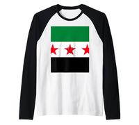 Syrie Nouveau Drapeau Syrien Cœur Fière Démocratie Fête Nationale Manche Raglan