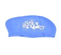 Syrisora Bonnets de Bain en Silicone pour Femmes, Bonnet de Plongée Antidérapant pour Cheveux Longs (Bleue)