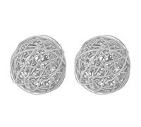 Syrisora Boules en Rotin Naturel, Boules Décoratives 6 Pièces pour Fête de Mariage, Anniversaire, Ornement Mural Suspendu pour la Maison (Argent)
