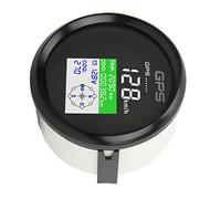 Syrisora Compteur de Vitesse GPS pour Bateau, 85 Mm, Compteur de Vitesse GPS, Km/h, Nœuds, Mph, DC9-32 V, écran TFT, IP67, Jauge de (Cadran noir)