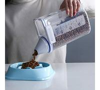 Syrisora Conteneur de Nourriture pour Animaux de Compagnie à Double Fermeture, avec Ouverture en Entonnoir, Poignée et Gobelet gradué pour Chien et Chat, Seau scellé à 100% pour