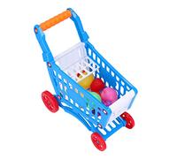 Syrisora Ensemble de Caddie de Courses pour Enfants, Caddie de Courses éducative, Jouets Alimentaires pour Le Développement de L'apprentissage (Bleue)