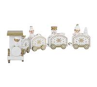 Syrisora Ensemble de Jouets du Père Noël en Bois, 5 Pièces, Décorations d'arbre de Noël avec des Designs Uniques pour la Décoration de la Maison, Fête de Vacances (Blanc Cinq Noeuds)