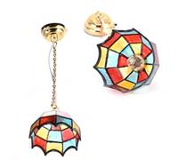 Syrisora Lustre Miniature pour Maison de Poupée, Plafonnier LED plaqué Or 24K avec Batterie Intégrée pour Décoration de Maison de Poupée, 1/12