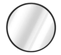 Syrisora Miroir Courbe Grand Angle, Miroir Convexe à Trafic Intérieur avec Support de Montage Mural, Miroir de sécurité à Angle Aveugle Rond pour L'entrepôt de Magasin de Garage Noir (60 cm)