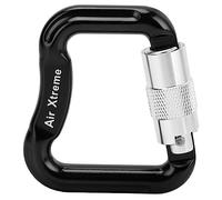 Syrisora Mousqueton d'escalade à Verrouillage Automatique 20KN, Mousqueton en Forme de D en Alliage D'aluminium avec Ressort élastique Rapide, pour l'escalade, L'alpinisme, Le Parapente, (Noire)