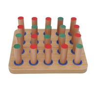Syrisora Panneau perforé en Bois pour la dextérité des Doigts, Taille | Matériau en Rondins, Piquets Lisses, Entraînement à la Coordination œil-main, Utilisation à la Maison ou à L'école,