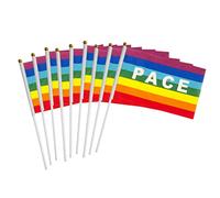 Syrisora Petits Drapeaux de la Paix pour la Décoration Extérieure, Lot de | Format Portable, Résistante à la Décoloration, Adaptée pour une Garden-party, une Voiture ou un Affichage mural.