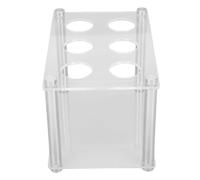 Syrisora Porte-bouteille de Saveur, Support de Rangement en Acrylique avec Piliers Métalliques pour 6 Cartouches, Organisateur de Comptoir de Cuisine