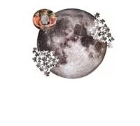 Syrisora Puzzles Lune 1000 Pièces, Puzzle Spatial de Forme Ronde avec Motif Clair de Couleurs Vives, pour Adultes pour Améliorer Les Compétences Cognitives de la Coordination