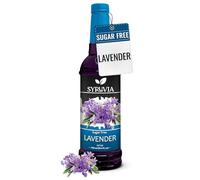 Syruvia Sirop de lavande sans sucre - 750 ml - Sirop aromatisant de café de qualité supérieure. 0 calories, casher et sans gluten. Parfait pour les boissons, sodas, shakes, desserts et plus encore.