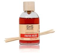 SYS Aromas Désodorisant Mikado Fruits Rouges Diffuseur avec bâtonnets en rotin Longue durée Idéal pour maison, bureau, salle de bain 100 ml avec 8 bâtonnets