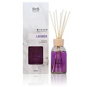 SYS Aromas Désodorisant Mikado Lavande - Diffuseur avec 8 bâtonnets en rotin - Longue durée - Collection marbre - Idéal pour maison, bureau, salle de bain - 220 ml