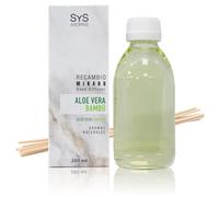 SYS Arômes désodorisants Mikado Aloe Vera et bambou - Recharge pour diffuseur avec bâtonnets - Longue durée - Idéal pour maison, bureau, salle de bain - 200 ml avec 8 bâtonnets
