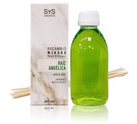 SYS Arômes désodorisants Mikado Racine Angélique - Recharge pour diffuseur avec bâtonnets - Longue durée - Idéal pour la maison, le bureau, la salle de bain - 200 ml avec 8 bâtonnets