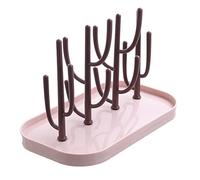 Sysdisen Egouttoir Biberon Bebe, Séchoir À Biberons, 25.5x14.5x19cm Egouttoir Biberon, Pratique Sèche Biberon Mam, Petit Porte-biberon Portable avec Plateau Supérieur pour Tétines, Tasses A: Rose