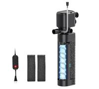 SYSENCIAGA Filtre d'aquarium avec UV, 450 GPH pour réservoirs de 125 à 50 litres, submersible avec minuterie pour une eau cristalline dans l'aquarium, l'étang, le réservoir de tortues (25 W)