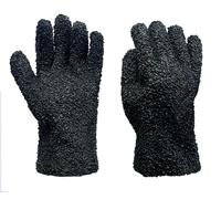 Syskan Gants de travail en PVC granulés, taille unique, noir, 10, 27 cm, imperméables, réutilisables, CE marquage, pour artisanat, construction, agriculture, etc.