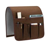 SYSOV Organiseur d'accoudoir de canapé, support de télécommande pour canapé inclinable, panier avec 5 poches pour magazines, tablette, téléphone, iPad