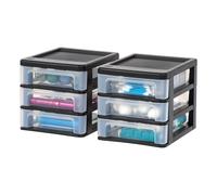 Syst me de bureau compact IRIS 3 tiroirs, noir, lot de 2