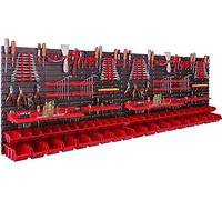 Syst?me de rangement mural - 230 x 78 cm - Support ? outils - 46 pi?ces tag?re de rangement modulable pour outils avec boites de rangement