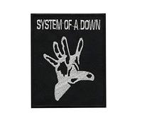 System Of A Down Silver Hand Écusson Patch en fer brodé sur accessoire
