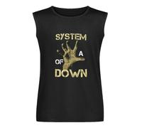 System of A Hand Down Unisex Vest Tank Tops Printed Mens Black Sleeveless T-Shirt M