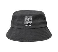 System of Rock Band The Down Chapeau de pêcheur en Denim délavé pour Homme - Casquette Ajustable en Coton Vieilli Vintage, Chapeau de Soleil avec Logo de Groupe pour Concerts en Plein air
