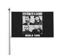 System of Rock Band the Down Drapeau Double Face 3x5FT - Tissu Résistant avec Impression Rock - Fan de Groupe Métal - Déco Chambre, Mur, Fête, Concert, Jardin