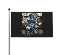 System of Rock Band the Down Drapeau Double Face 3x5FT - Tissu Résistant avec Impression Rock - Fan de Groupe Métal - Déco Chambre, Mur, Fête, Concert, Jardin