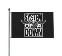 System of Rock Band the Down Drapeau Double Face 3x5FT - Tissu Résistant avec Impression Rock - Fan de Groupe Métal - Déco Chambre, Mur, Fête, Concert, Jardin