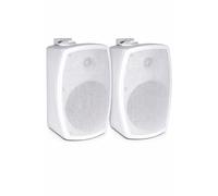System One OD520 WH - Paire d’Enceintes Extérieures Blanches IP54, 120W, 2 Voies, Montage Mur ou Plafond, Résistantes Eau et UV, Système Filaire, sans Bluetooth.